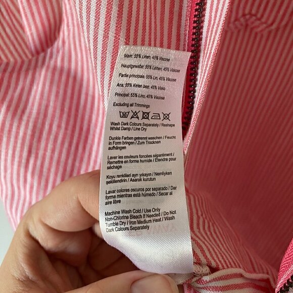 Joules Womens Romper Jumpsuit Angela Linen Pink White Striped Sleeveless - Picture 10 of 10